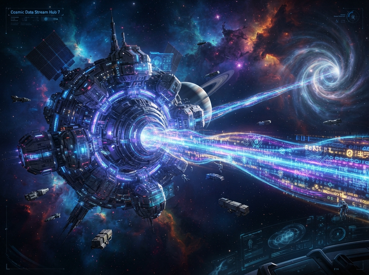 The Cosmic Quantum Link Hub -Zettabytes Per Second